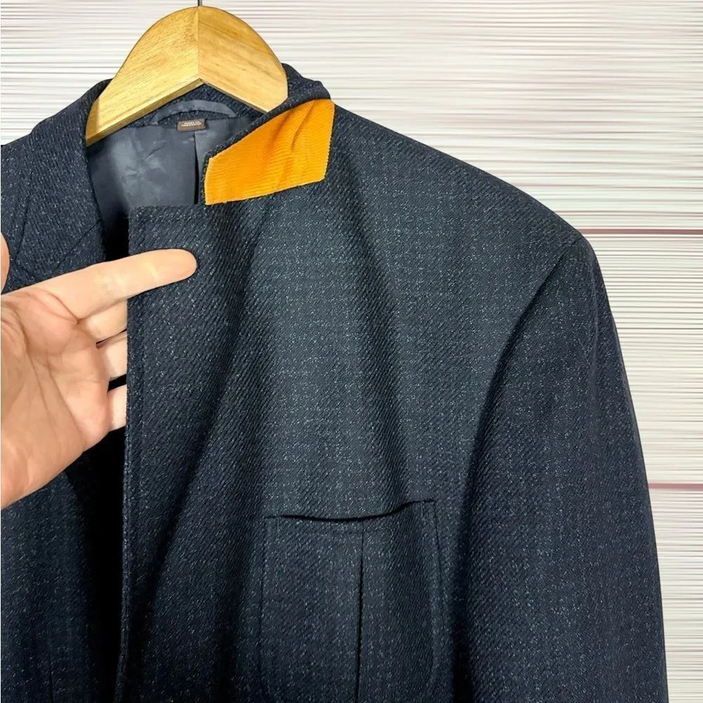 Kroon Wool Cashmere Sport Coat Blazer 3 Button Double Vent Dark Navy 44R